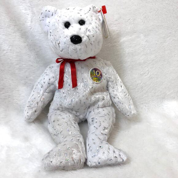 Ty Beanie Babies 2002 " Decade" 10th Anniversary - Picture 1 of 9